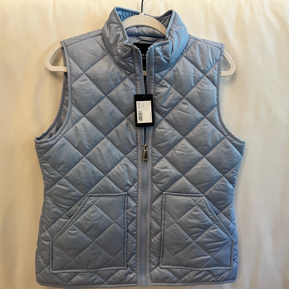 NWT Kate Spade shaker blue quilted vest size M